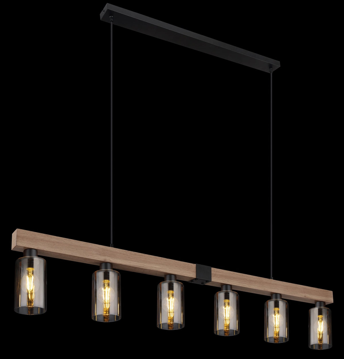 Suspension Hadera noire mat, L 140 cm