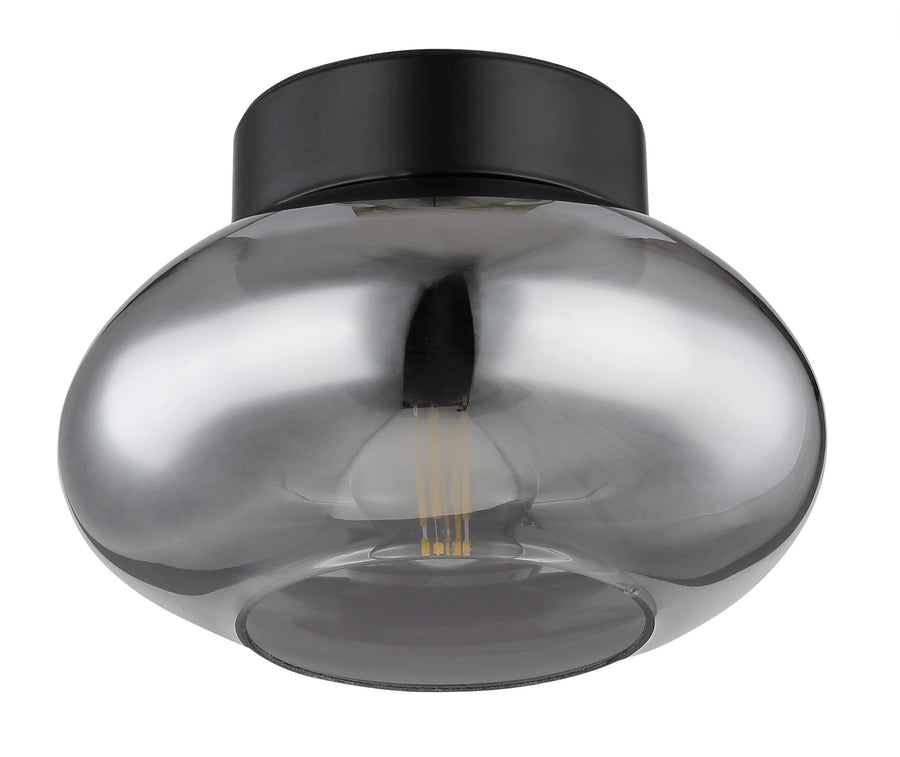 Plafonnier Shaun noir mat, Ø 18 cm
