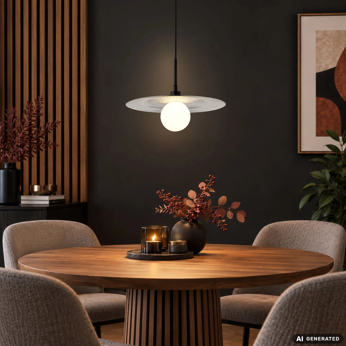 Suspension Riga noire mat, H 120 cm (15637)