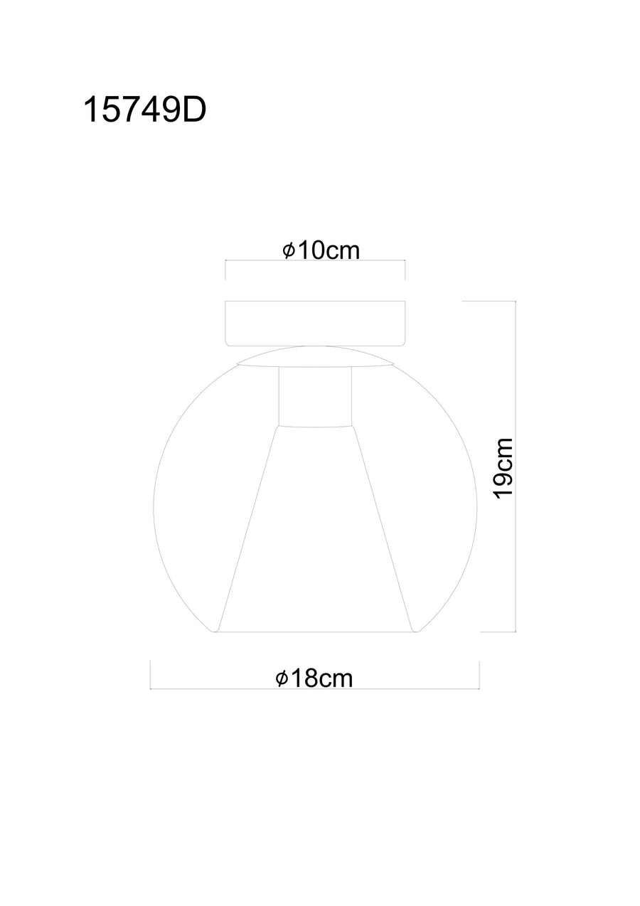 Plafonnier Barry noir mat, H 19 cm
