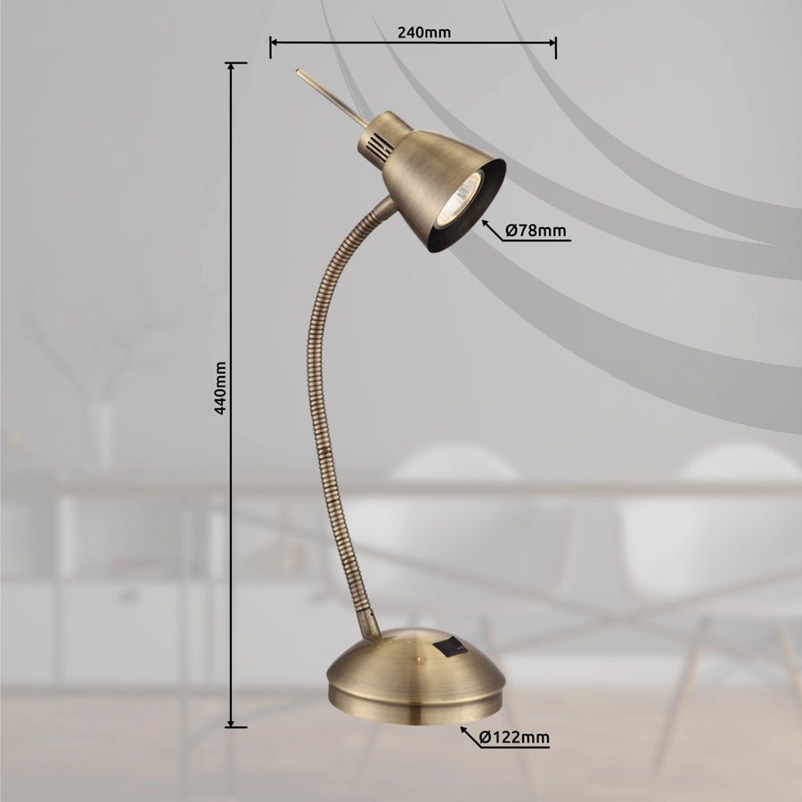 Schéma coté de la lampe avec hauteur et diamètres de l'abat-jour et de la base.