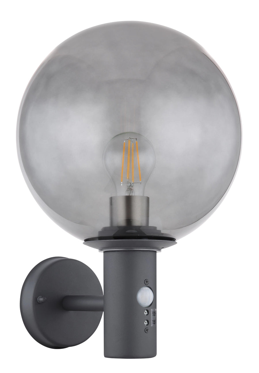 Produit de face sur fond blanc montrant le globe transparent et l'ampoule