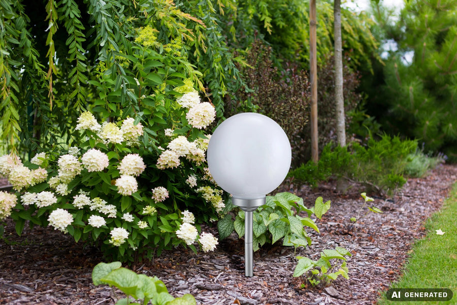 Luminaire extérieur Solar argenté, H 68 cm