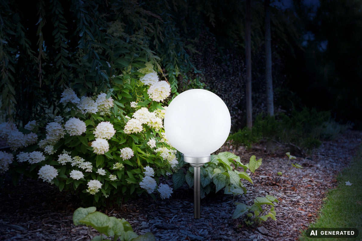 Luminaire extérieur Solar argenté, H 68 cm