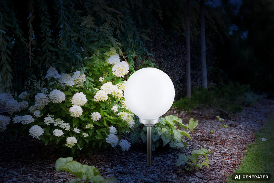Luminaire extérieur Solar argenté, H 68 cm