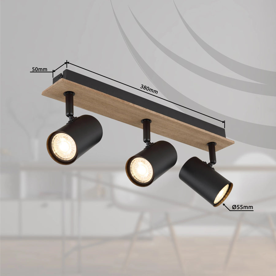 Spot Linca noir mat, H 15,2 cm (57905-3)