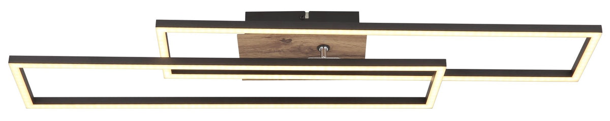 Plafonnier Dakari noir mat, L 60 cm