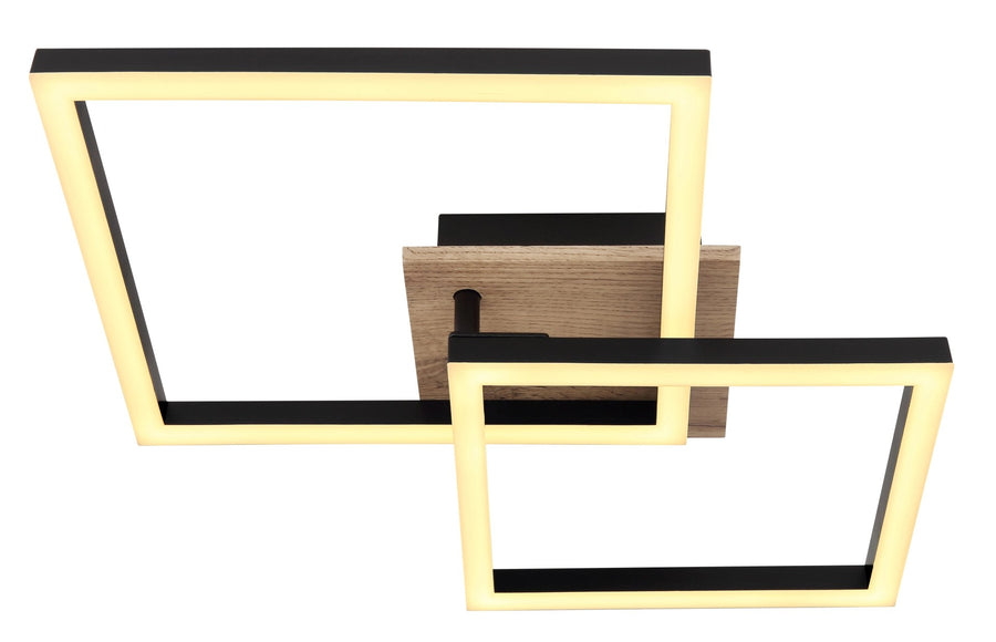 Plafonnier Bossy noir mat, L 38 cm