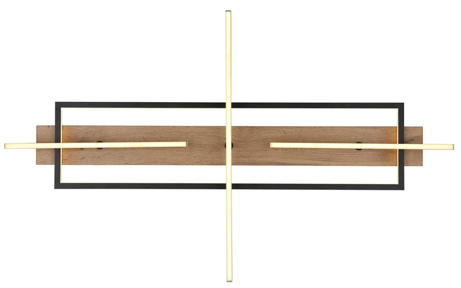 Plafonnier Beatrix noir mat, L 60,5 cm