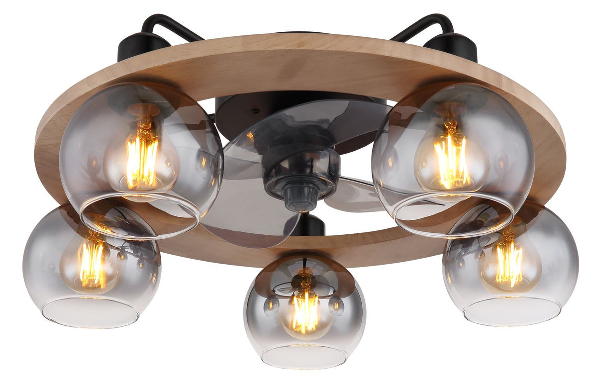 Ventilateur de plafond lumineux Lamotta noir mat