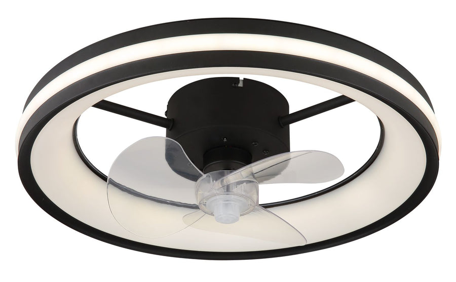 Ventilateur de plafond lumineux Gatian noir mat