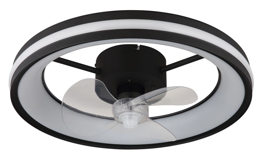 Ventilateur de plafond lumineux Gatian noir mat
