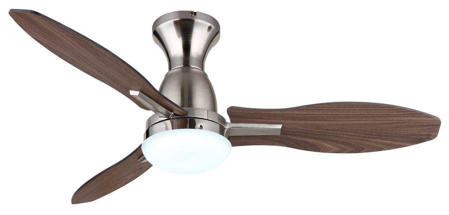 Ventilateur de plafond lumineux Gale nickel satiné