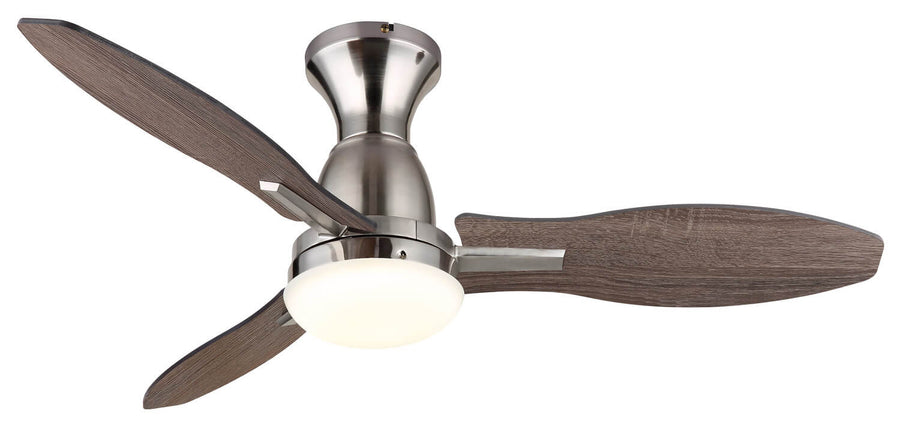 Ventilateur de plafond lumineux Gale nickel satiné
