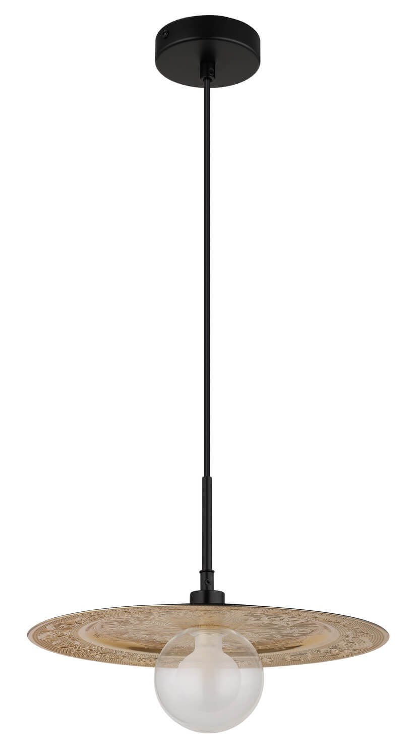 Suspension Riga noire mat, H 119 cm (15169G)