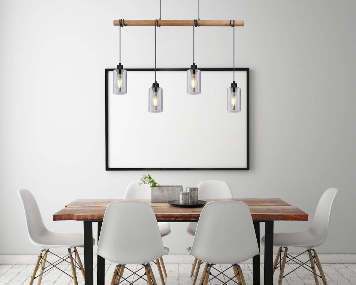 Suspension Hadera noire mat, H 120 cm