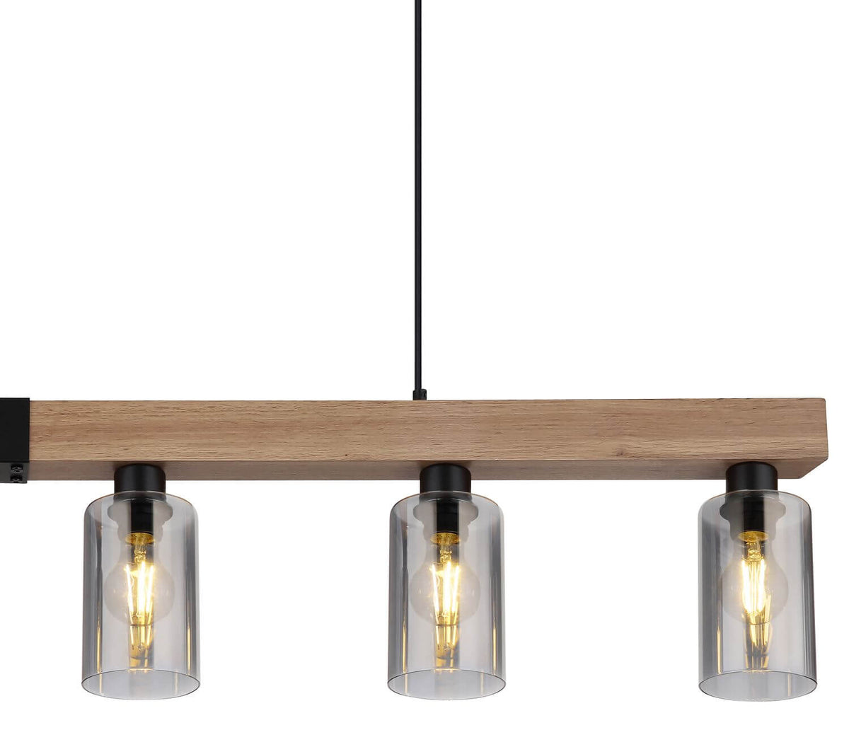 Suspension Hadera noire mat, L 140 cm