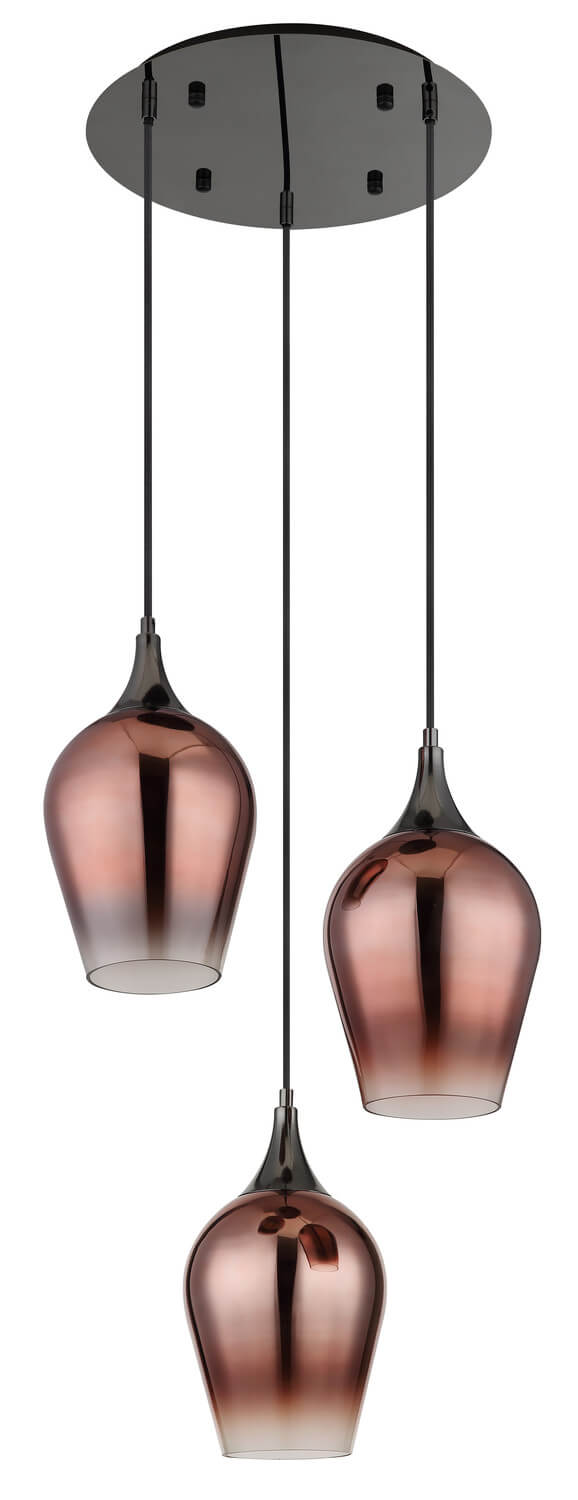 Suspension Lavus noire et chromée (155520-3HRC)