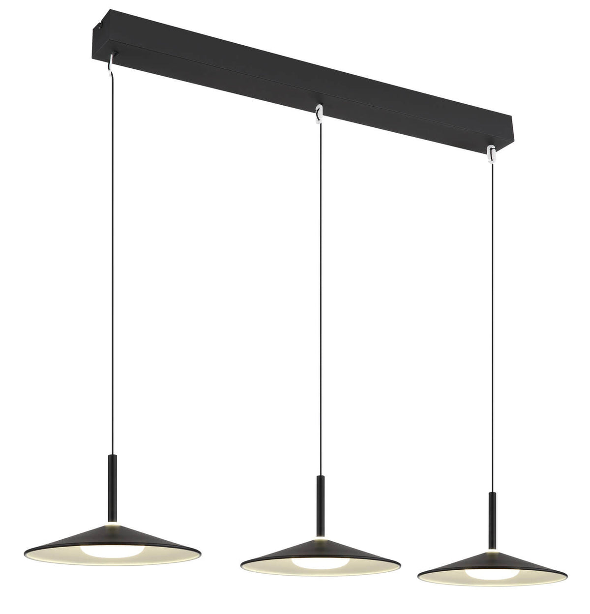 Suspension Lampone noire mat, H 180 cm