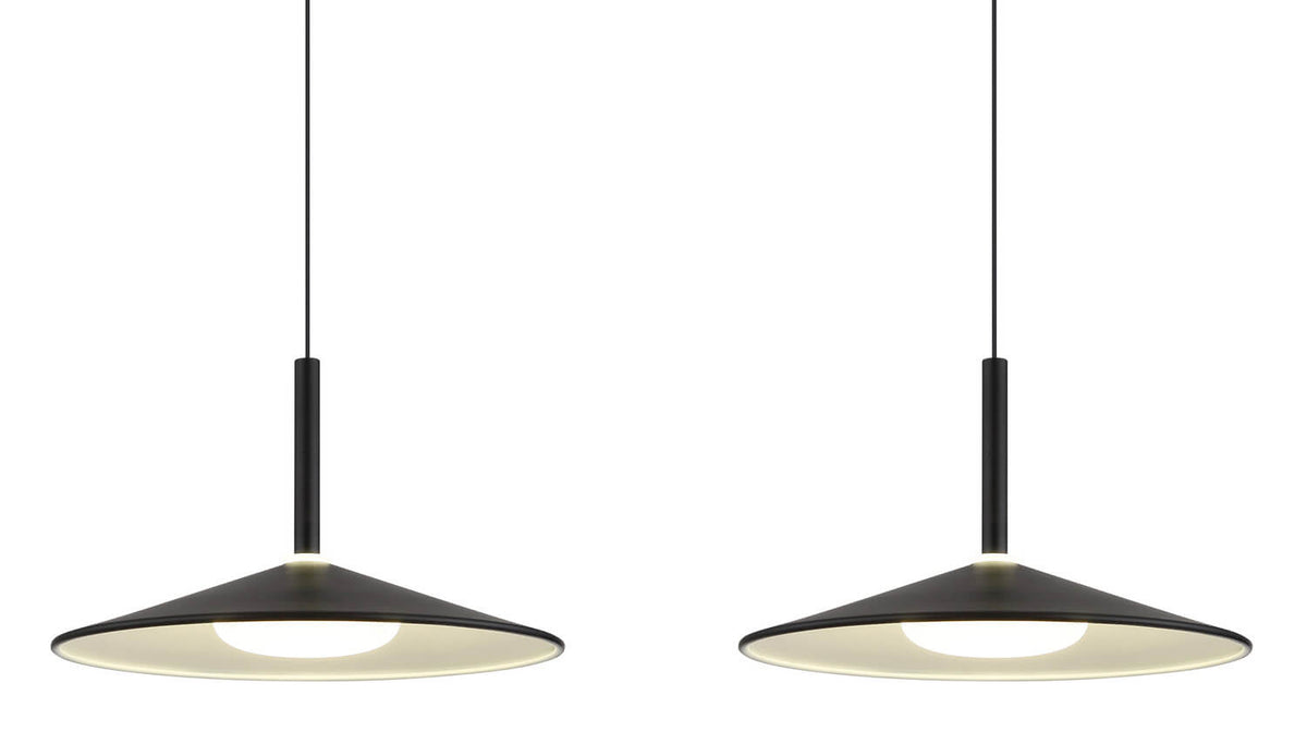 Suspension Lampone noire mat, H 180 cm