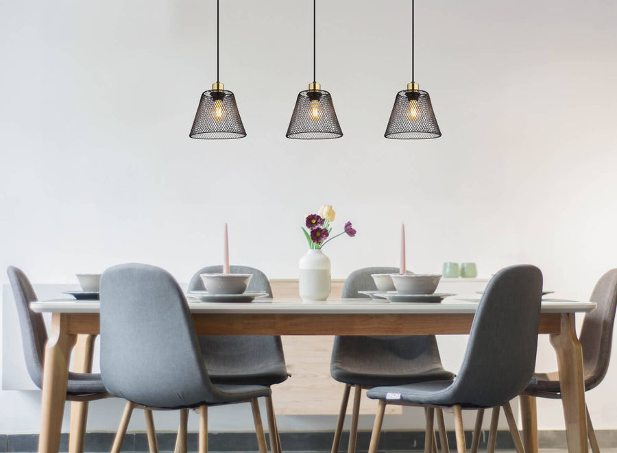 Suspension Baku noire mat (15646-3H)