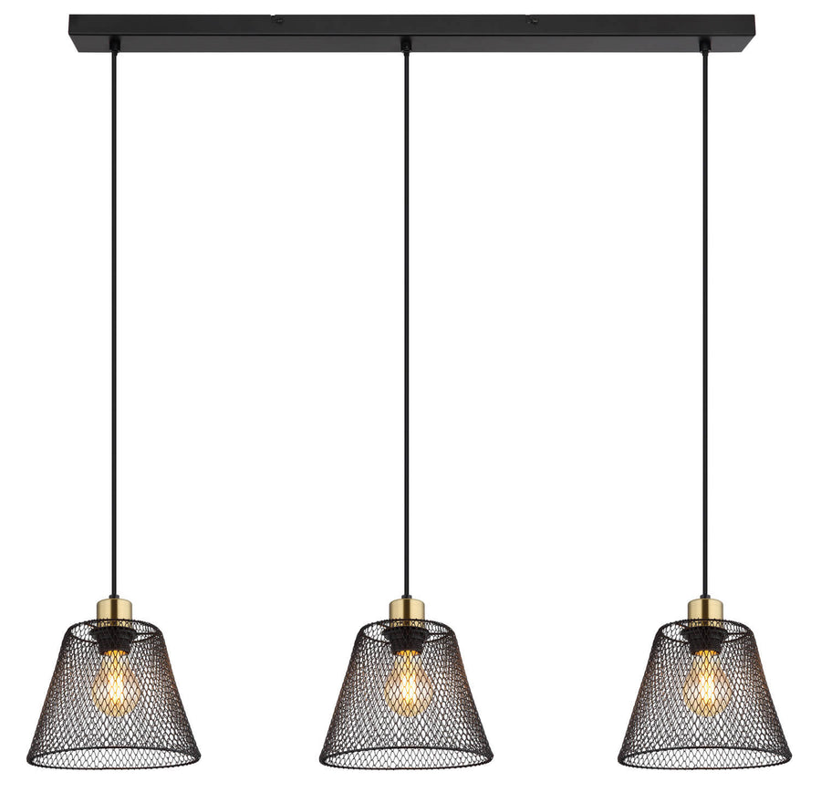 Suspension Baku noire mat (15646-3H)