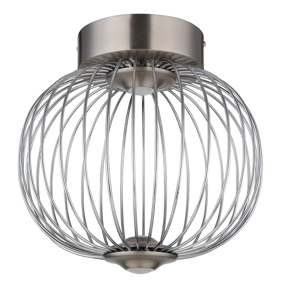 Plafonnier Galway nickel satiné, Ø 30 cm