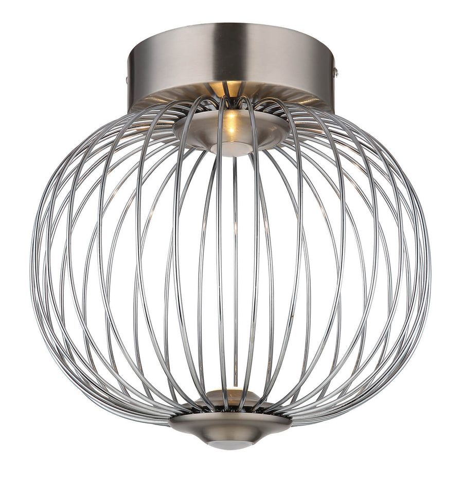 Plafonnier Galway nickel satiné, Ø 30 cm