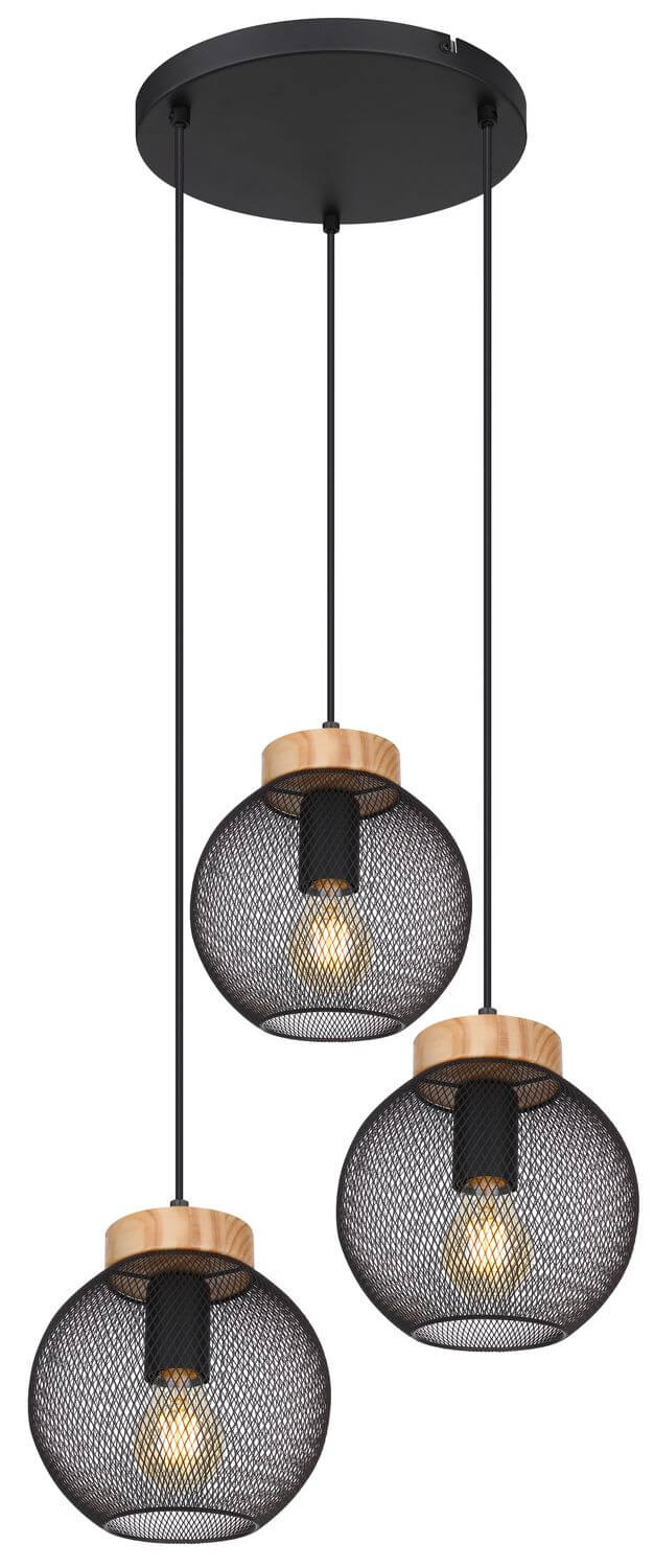 Suspension Pablo noire mat (15663-3H)