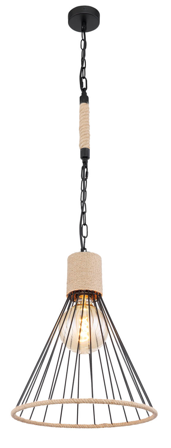 Suspension Halia noire mat, H 140 cm