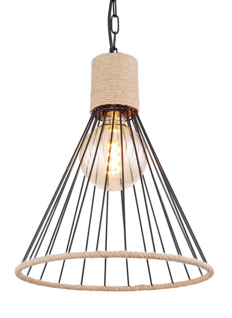 Suspension Halia noire mat, H 140 cm