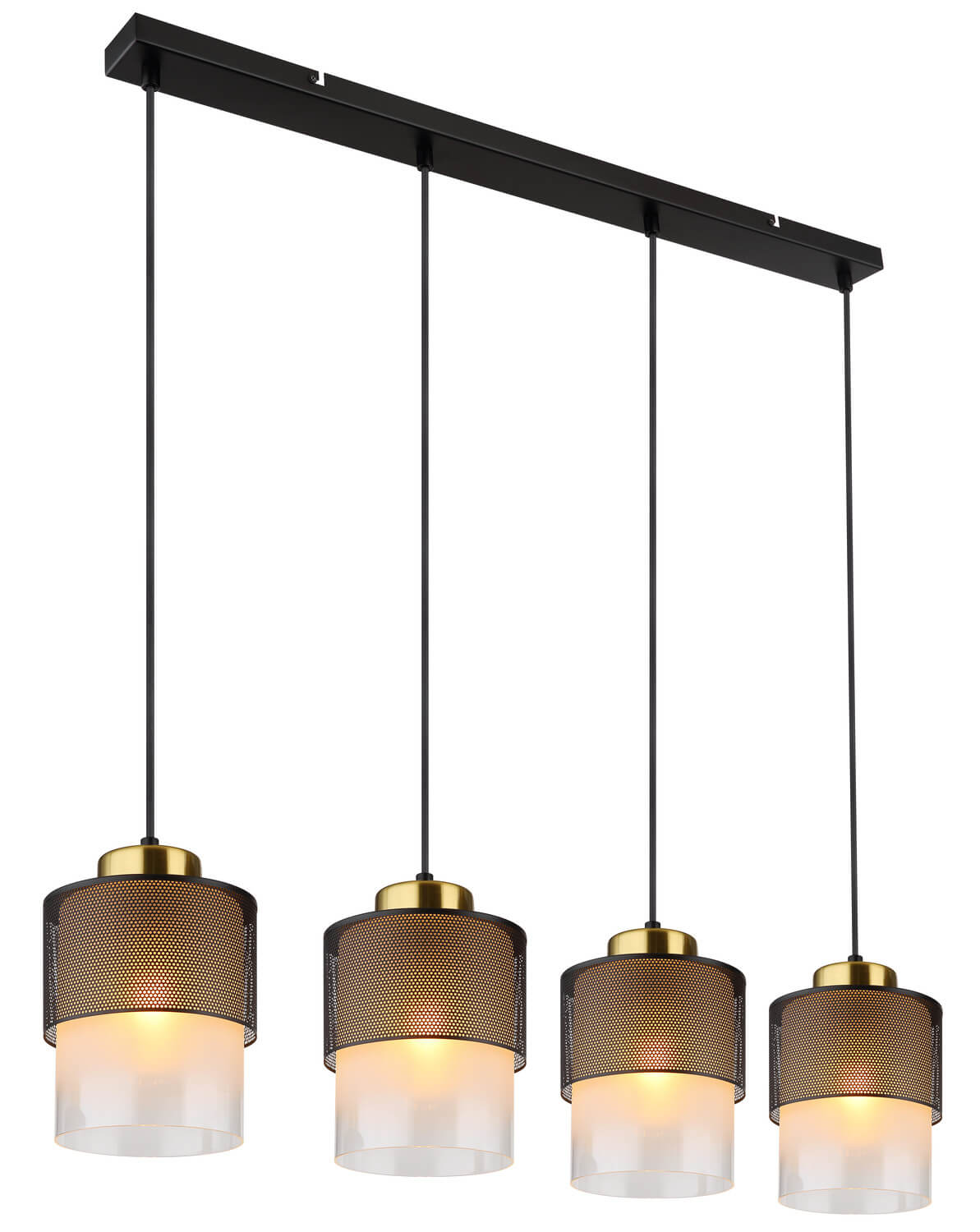 Suspension Olga noire mat (15709-4H)