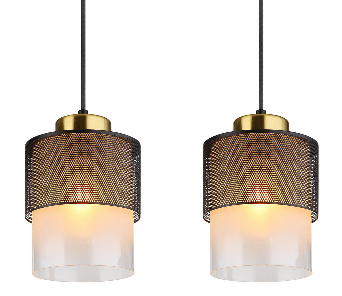 Suspension Olga noire mat (15709-4H)