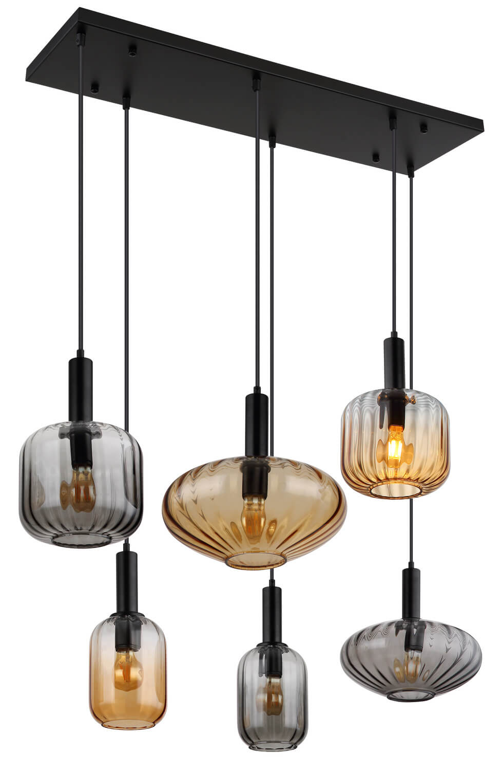 Suspension Valletta noire mat (15719-6)