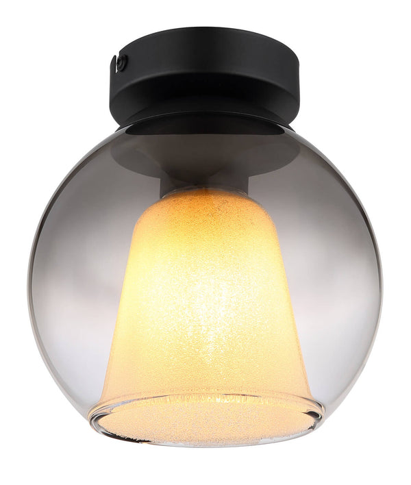 Plafonnier Barry noir mat, H 19 cm