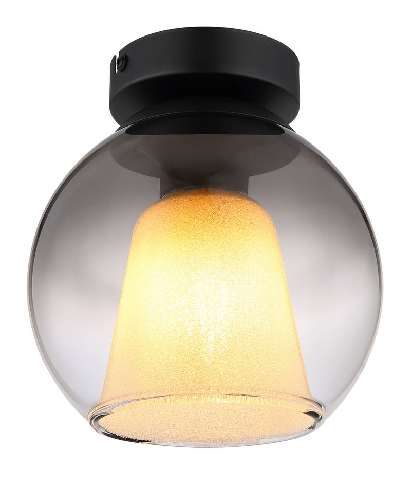 Plafonnier Barry noir mat, H 19 cm