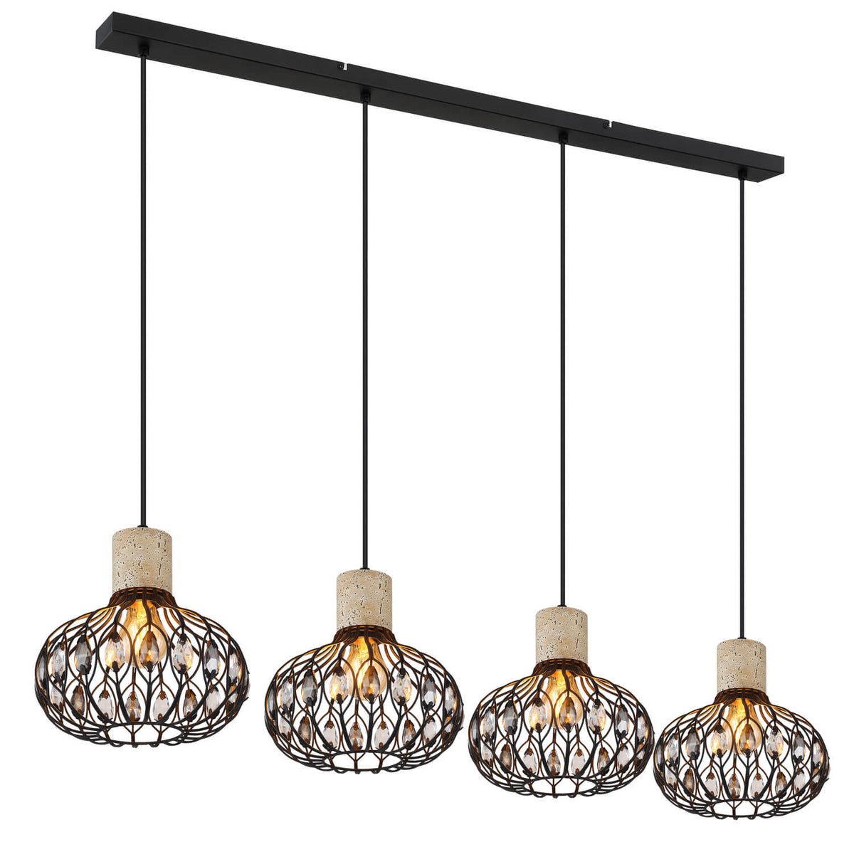 Suspension Dorthy noire mat (15778-4H)