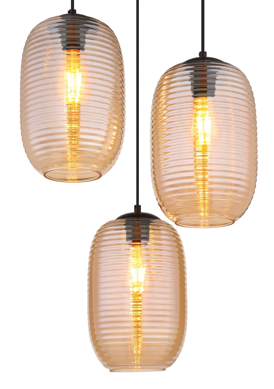 Suspension Jefrey noire mat (15794-3HRA)