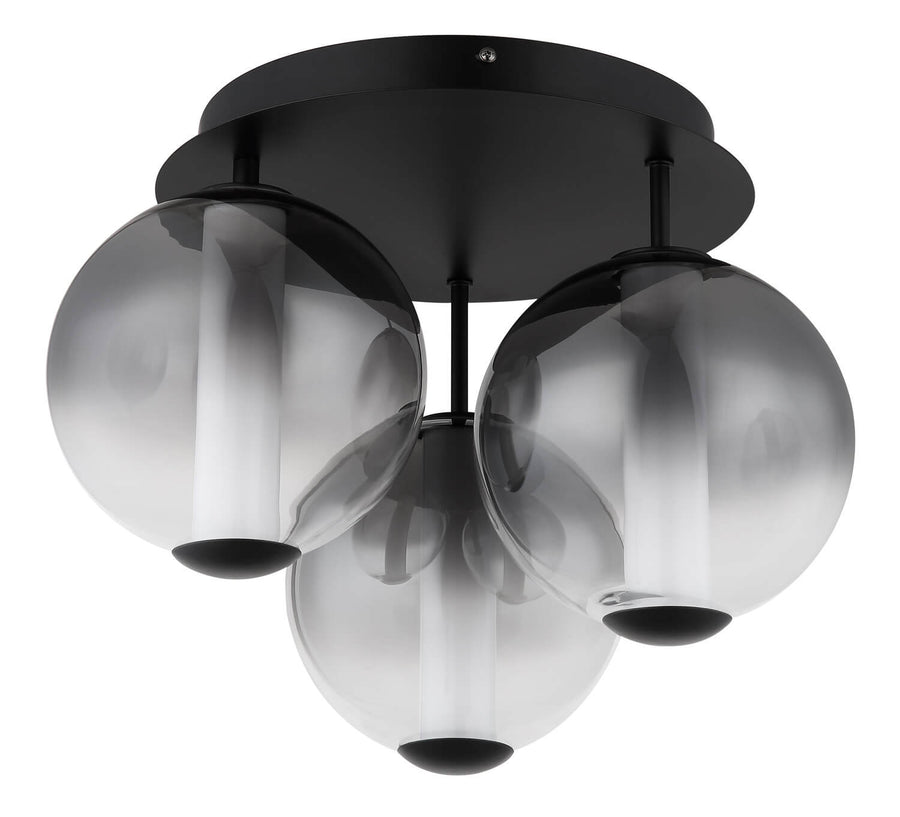 Plafonnier Lacy noir mat, Ø 38 cm