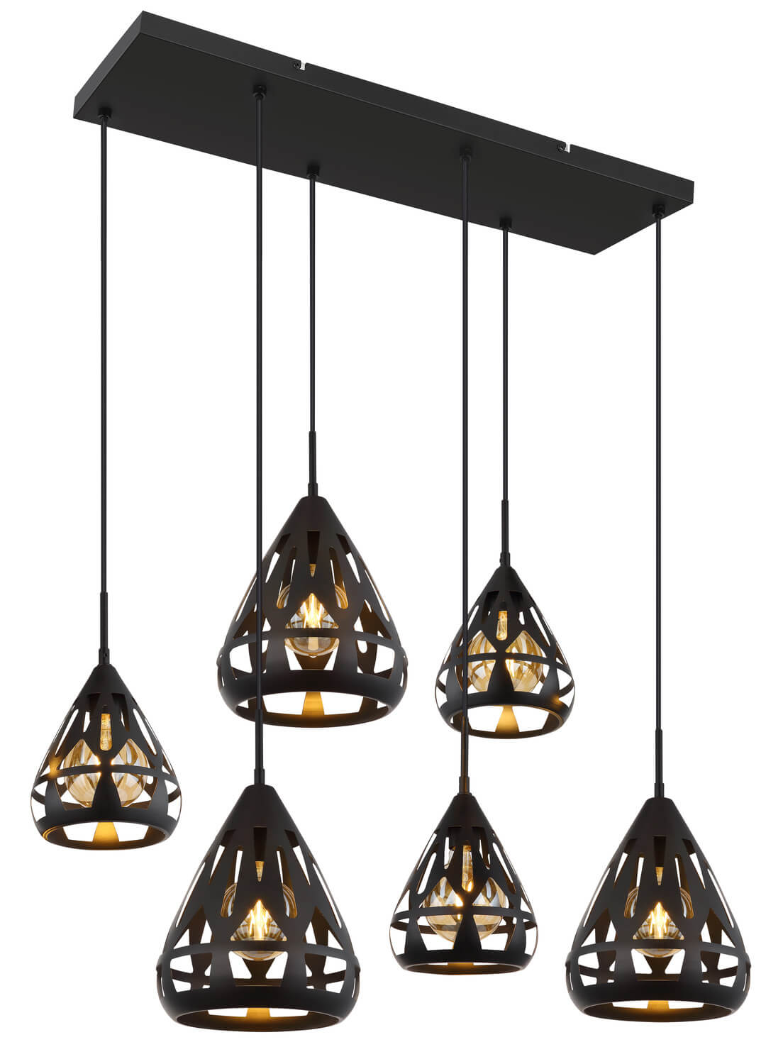 Suspension Hassan noire mat (15889-6H)
