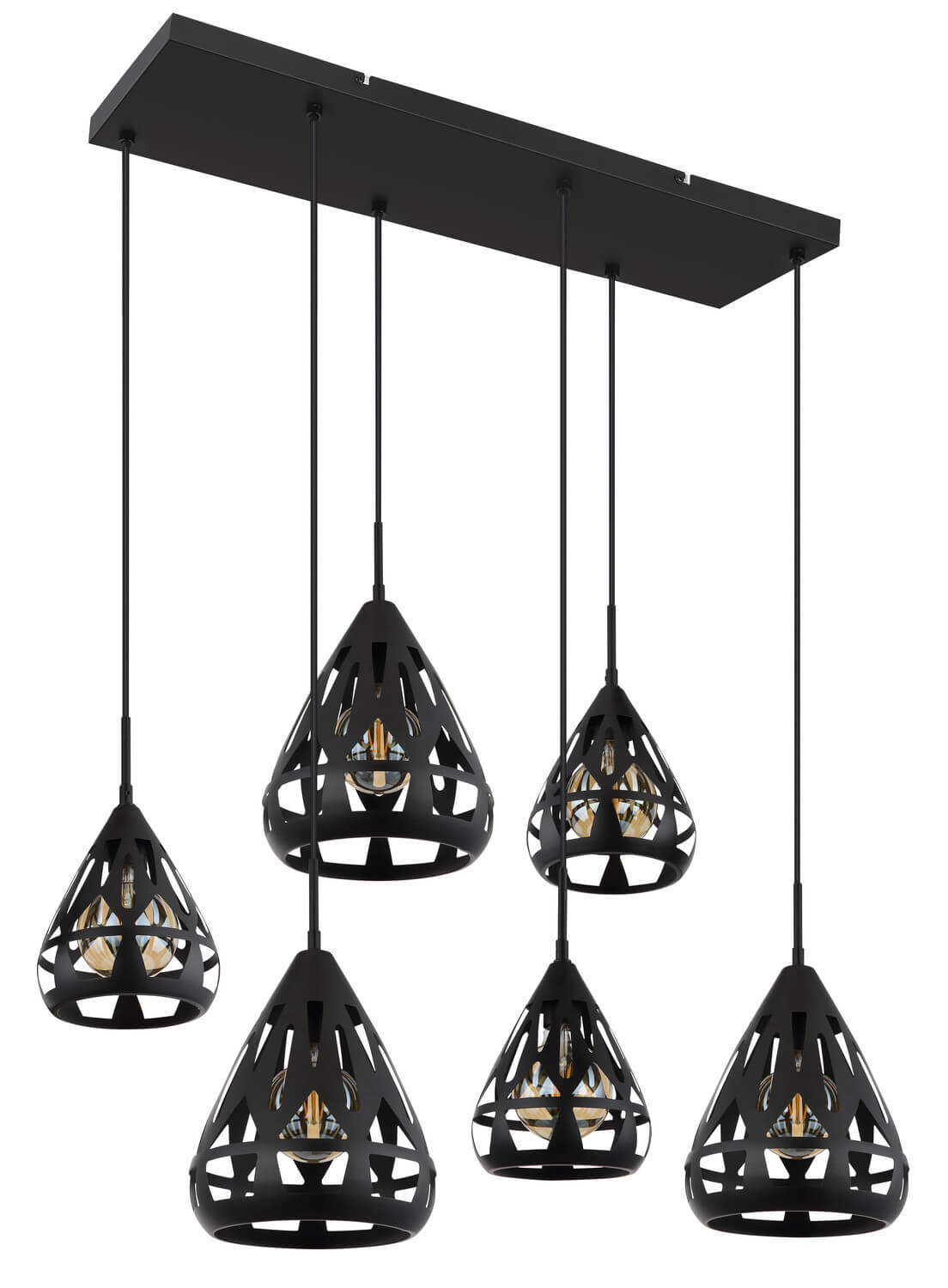 Suspension Hassan noire mat (15889-6H)