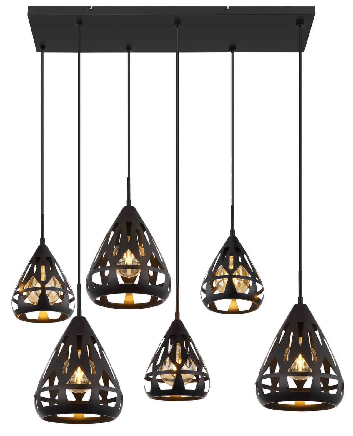 Suspension Hassan noire mat (15889-6H)