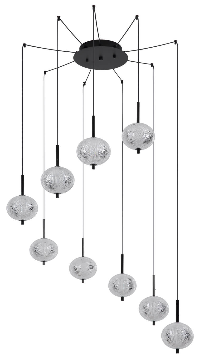 Suspension Aida noire mat, H 300 cm