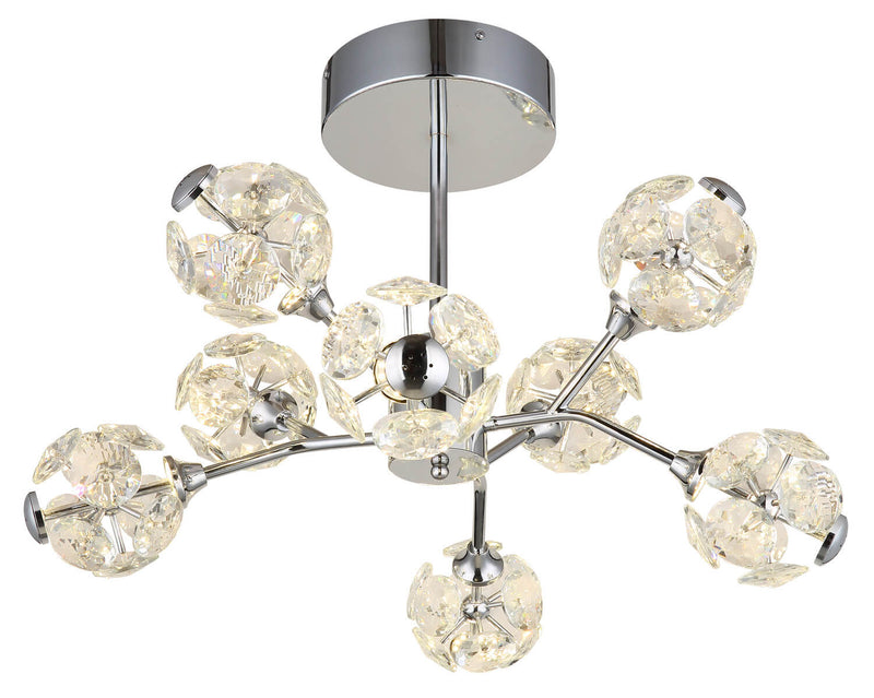 Plafonnier Virina chromé, Ø 68 cm