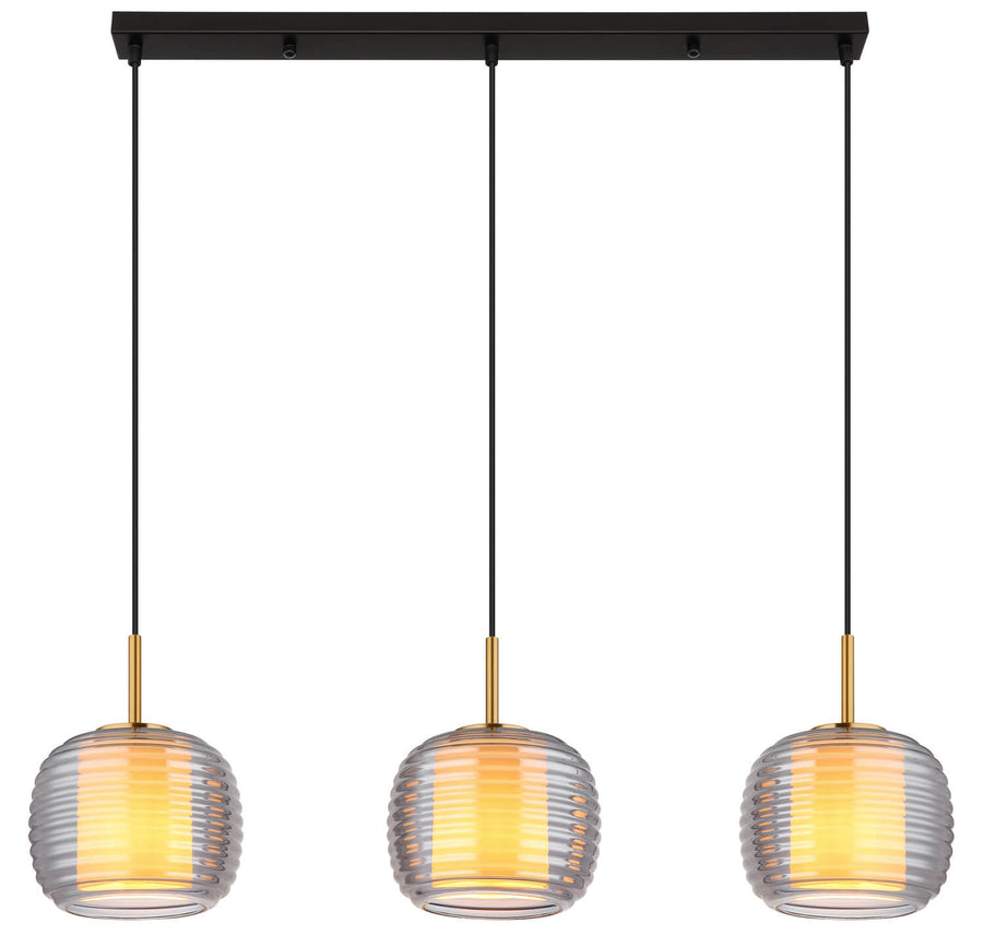 Suspension Lampigna noire mat (16049-3H)