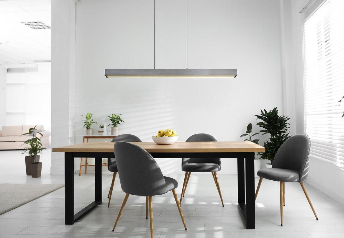 Suspension Ethan grise et aluminium