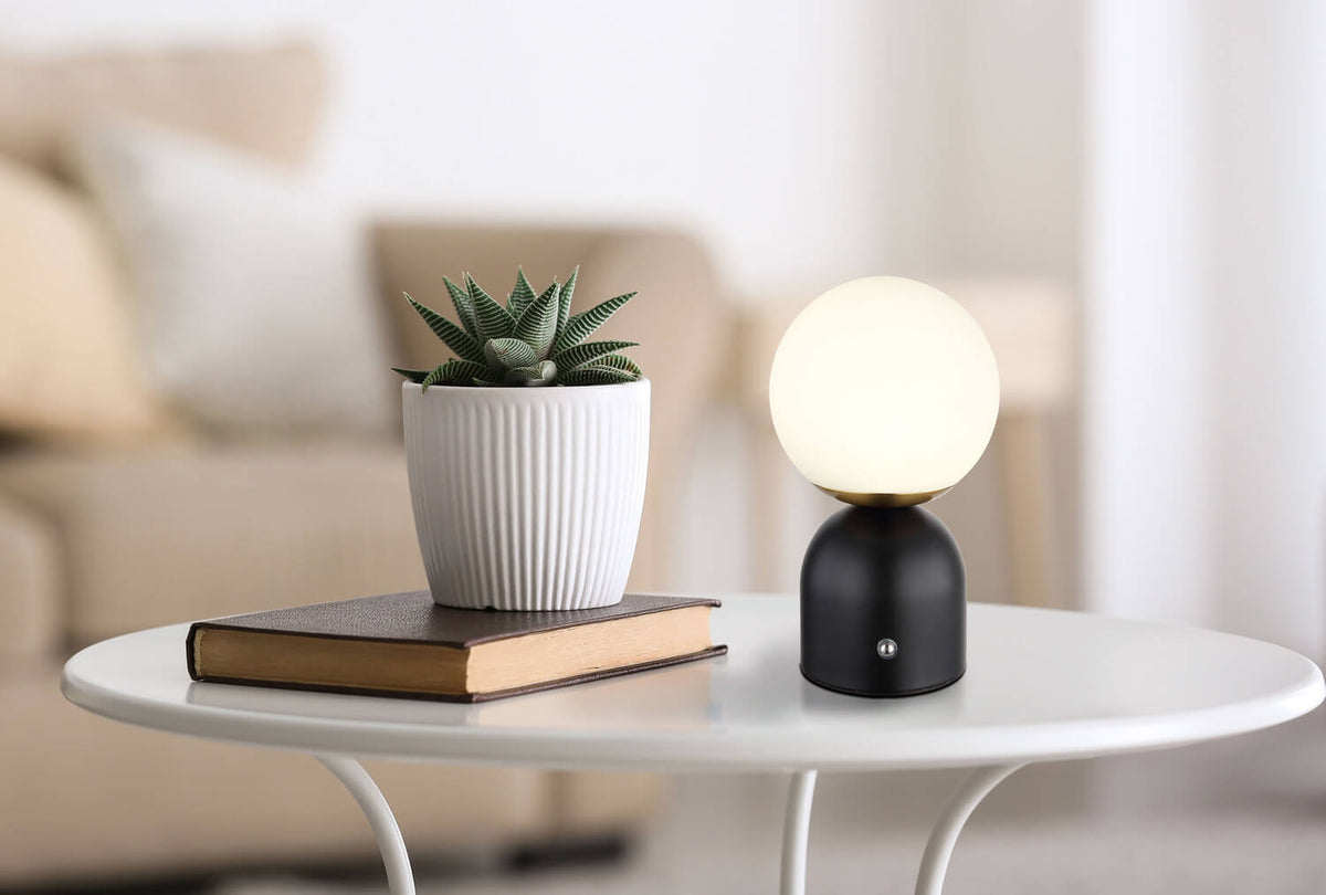 Lampe à poser Julsy noire mat, H 21 cm