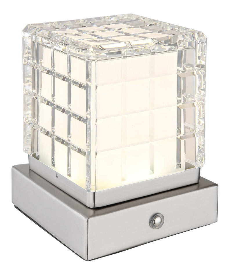 Lampe à poser Lunki nickel satiné
