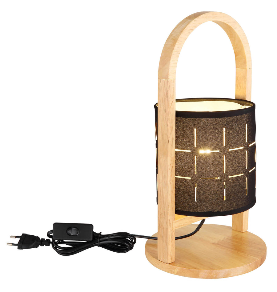 Profil de la lampe avec câble d'alimentation noir, prise et interrupteur sur cordon