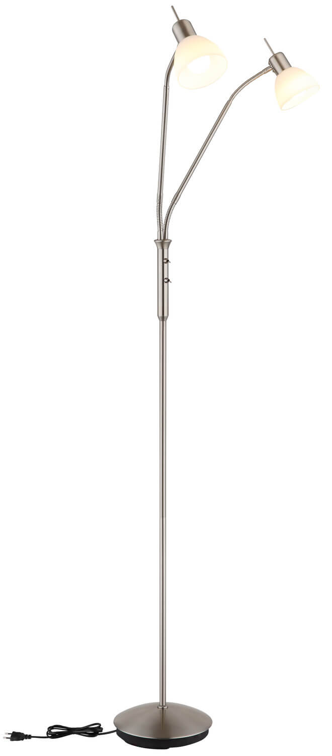 Lampadaire Malte nickel satiné, H 152 cm